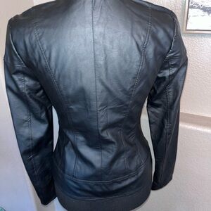 Guess faux leather racer jacket size small